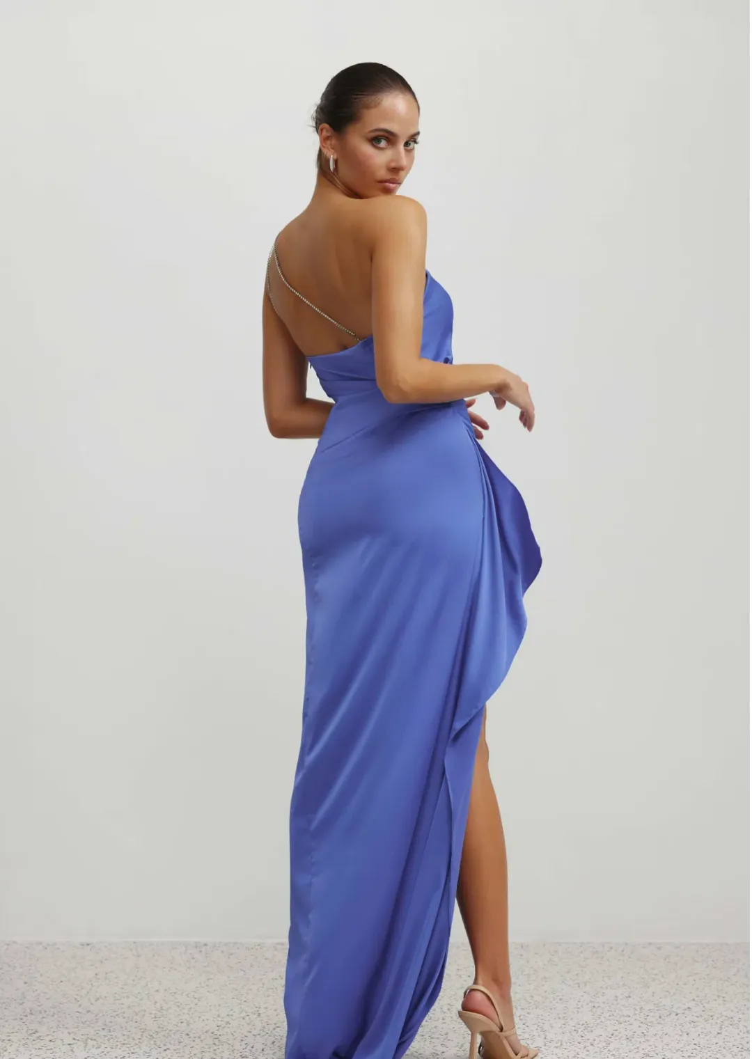 Lexi Samira Dress Pacific Blue Diamante Strap Size 6 for rent on The Volte - main image