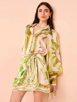 Alemais Checkmate Silk Mini Dress In Multi Size 8 for rent on The Volte - image 2