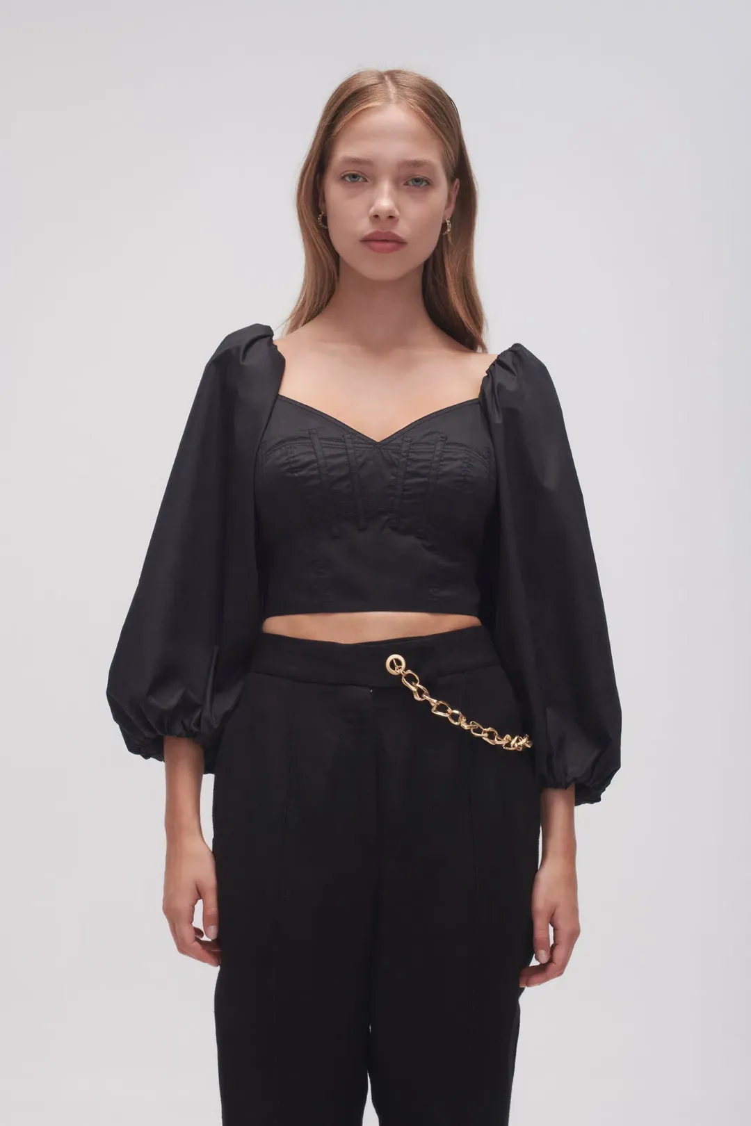 Aje Hester Corsetted Top Black Size 10 for rent on The Volte - main image