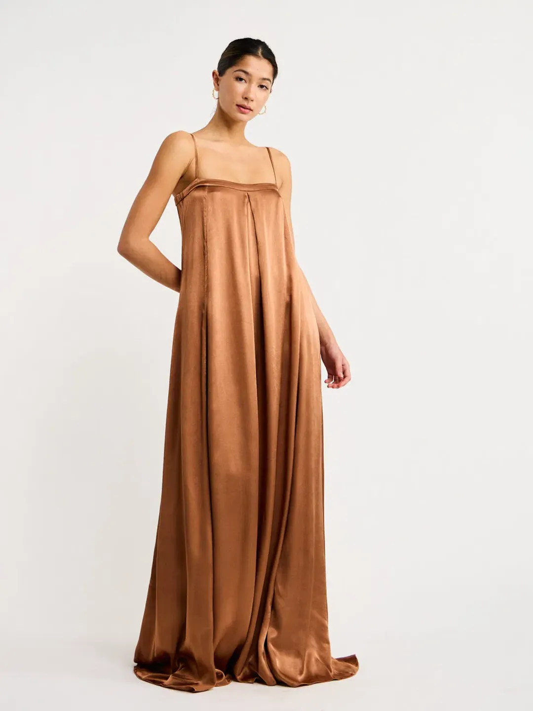 Shona Joy La Lune Column Maxi Dress Almond Size 14 for rent on The Volte - main image
