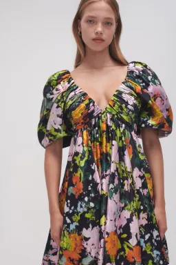 Aje Gabrielle Plunge Mini Dress in Midnight Floral Print Size 8 for rent on The Volte - image 3