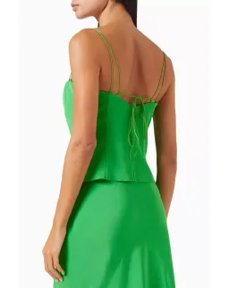 Viktoria and Woods Saxophone Top in Size 1/ AU 8 & Hillcrest Maxi Skirt in Size 2/ AU 10 Set in Viscose Green for rent on The Volte - image 3