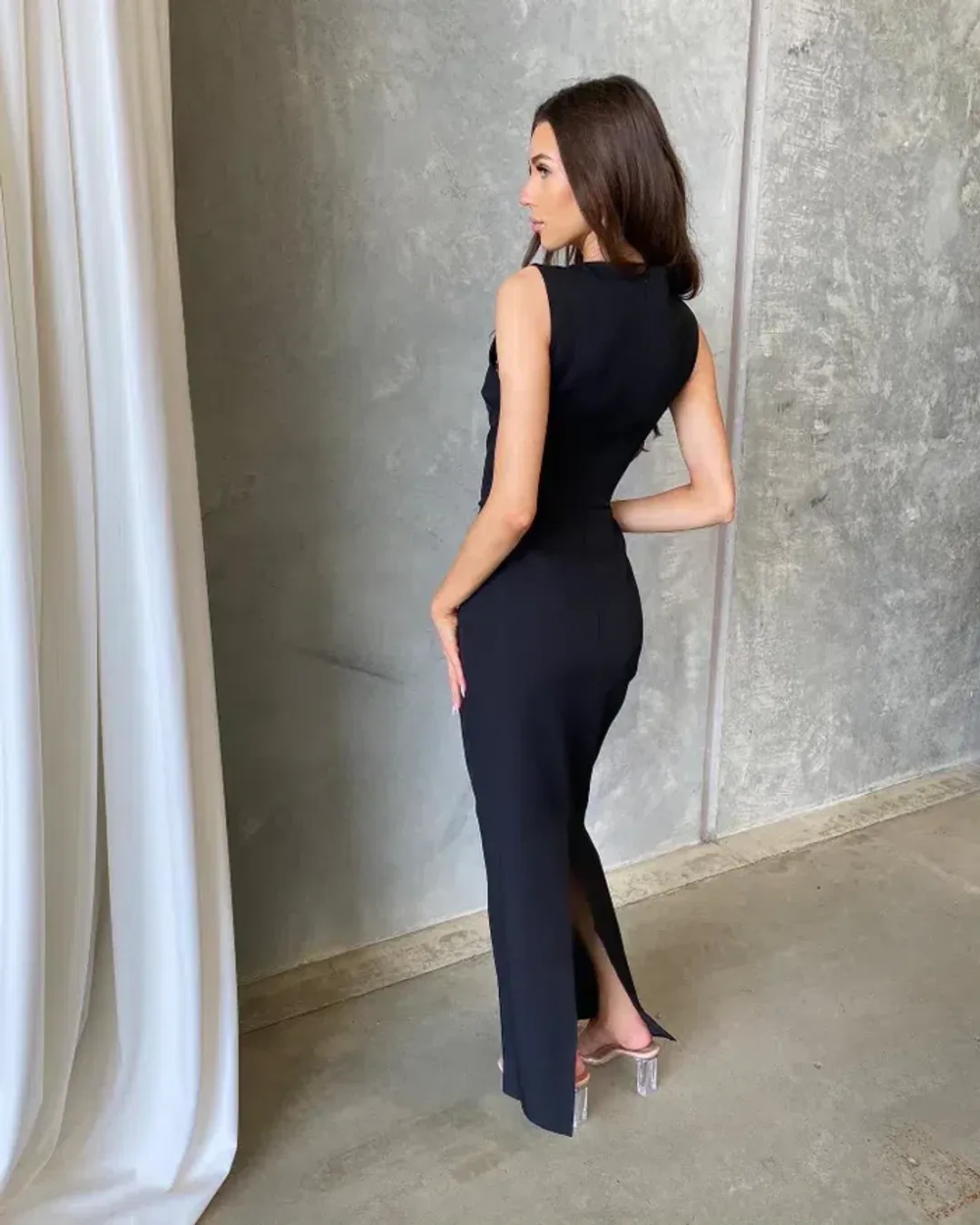 Bianca and Bridgett Valencia Midi Dress Black Size 12 for rent on The Volte - main image