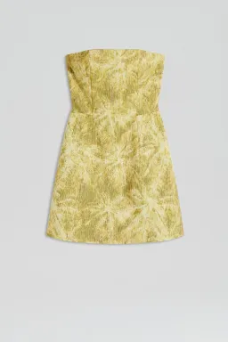 Scanlan Theodore Tinsel Linen Mini Dress Lime Size 8 for rent on The Volte - image 4