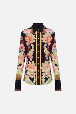 Camilla Sundowners In Sicily Fitted Jersey Shirt & Flare Pant Set Multi Floral Size M / AU 12 for rent on The Volte - image 5