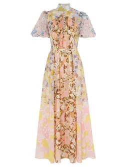 Zimmermann Pop Puff Sleeve Maxi Dress Spliced Size 12 for rent on The Volte - image 3