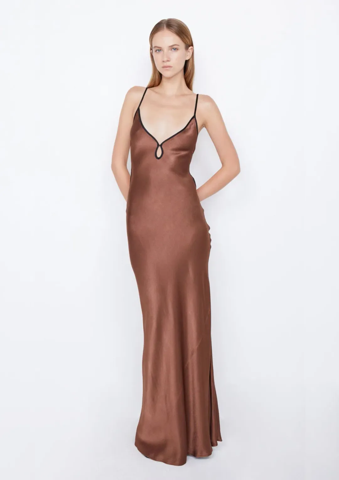 Bec & Bridge Cedar City Maxi Dress in Choc Brown/Black Size 8 for rent on The Volte - main image