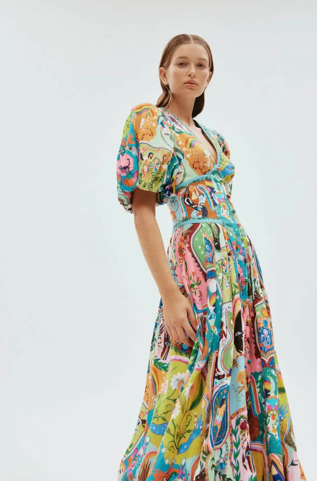 Alemais Evergreen Midi Dress Multi Size 8 for rent on The Volte - main image