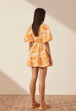 Shona Joy Mirella Mini Dress Orange Floral Size 8 for rent on The Volte - image 3