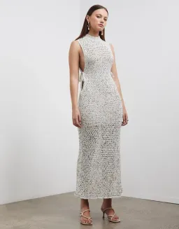 Christopher Esber Muscle Cross-Stich Crochet Dress White Size 10 for rent on The Volte - image 1