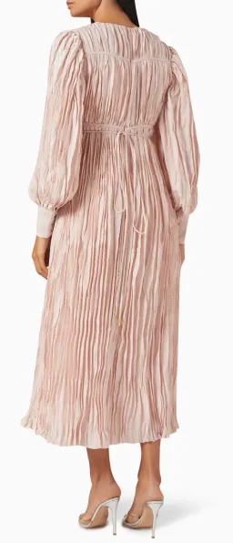 Aje Catalyst Pleated Midi Dress Blush Pink Size AU 14  for rent on The Volte - image 4