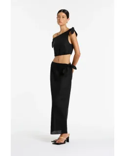 Sir The Label Bettina Tie Crop Size AU 12 and Midi Skirt Size AU 10 Set Black for rent on The Volte - image 2