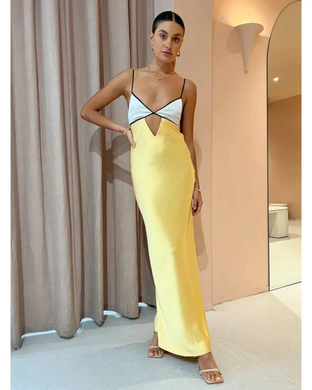 Bec & Bridge Nadia Bustier Dress Champagne/Straw Size AU 6 for rent on The Volte - main image