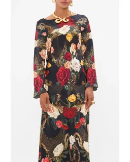 Camilla Long Sleeve Bias Dress The Magic In The Manuscripts Size AU 12 for rent on The Volte - image 3