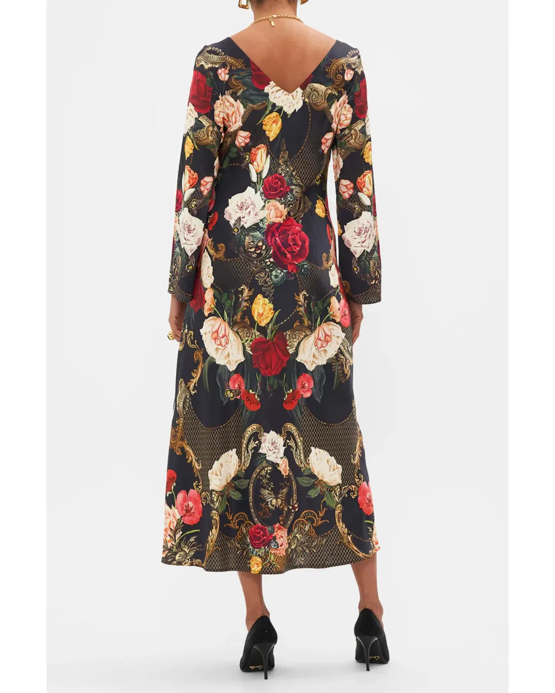 Camilla Long Sleeve Bias Dress The Magic In The Manuscripts Size AU 12 for rent on The Volte - main image