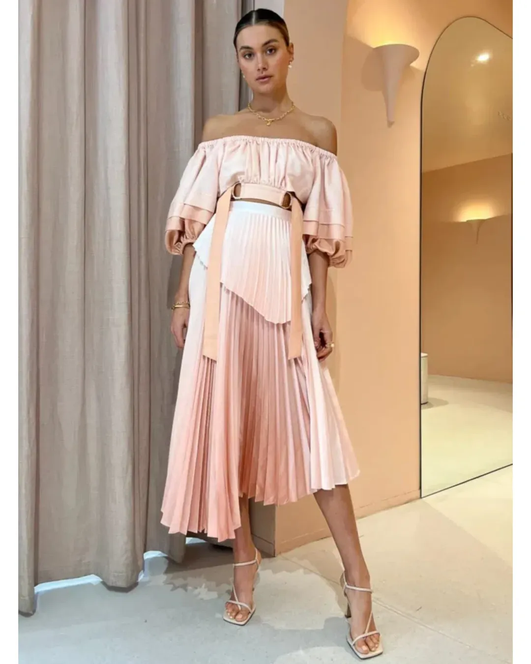 Acler Barnard Skirt in Gradient Pink Size AU 10 for rent on The Volte - main image