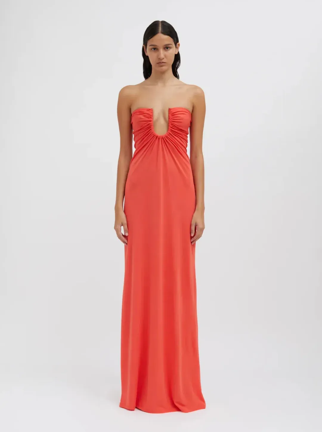 Christopher Esber Arced Gown Grapefruit Size AU 6 for rent on The Volte - main image