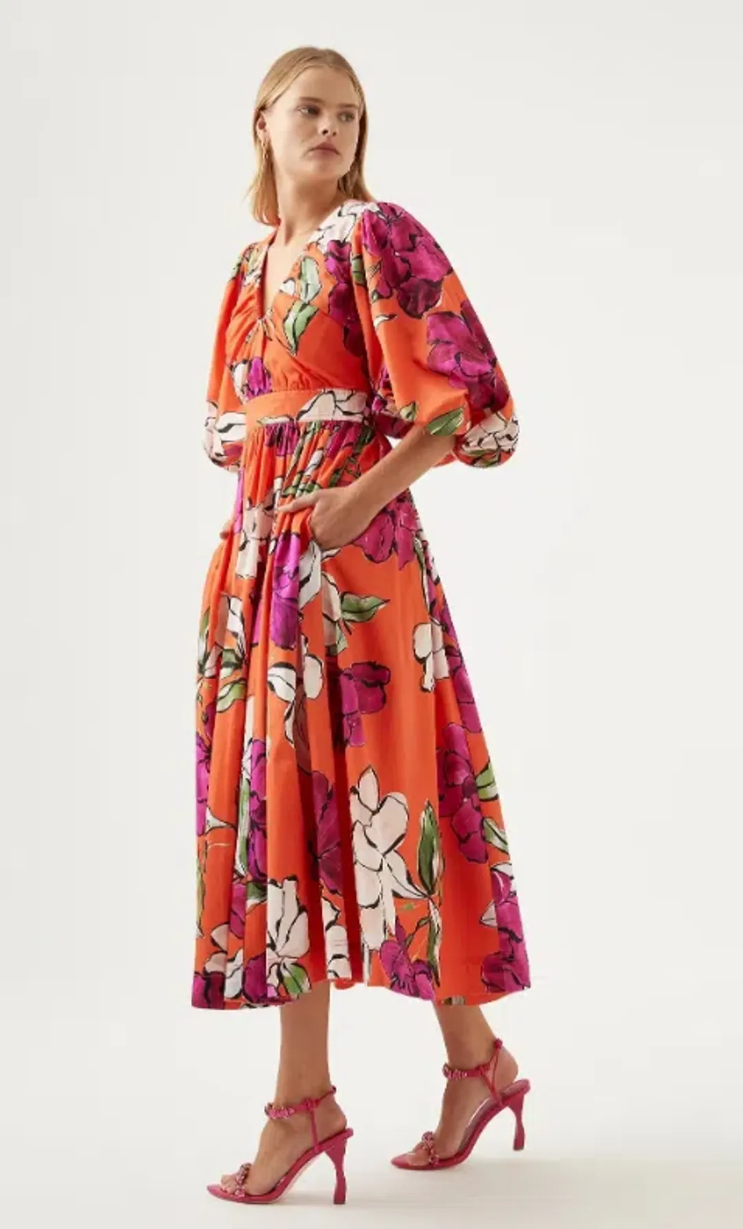 Aje Marlene Midi Dress Floral Size 8 for rent on The Volte - main image