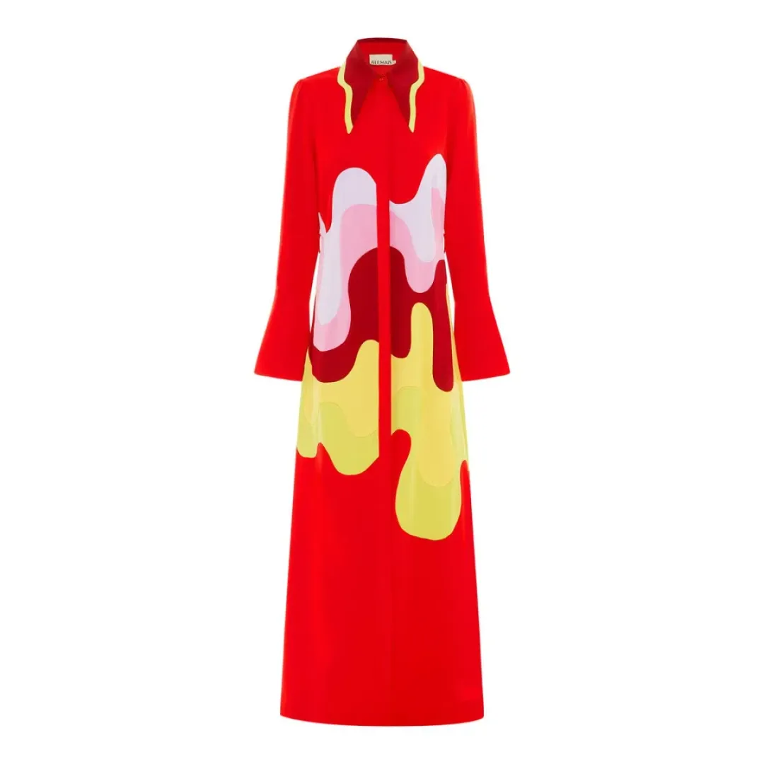 Alemais The Five Shirtdress Red Multi Size 8  for rent on The Volte - main image