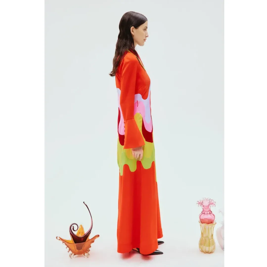 Alemais The Five Shirtdress Red Multi Size 8  for rent on The Volte - main image