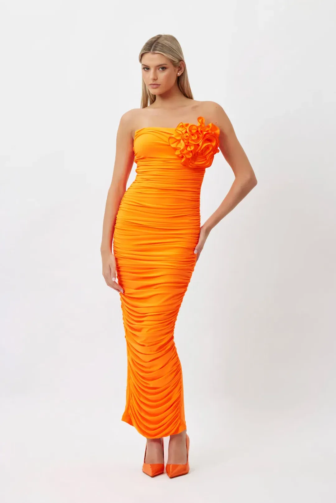 Bianca & Bridgett Tara Dress Orange Size 10 for rent on The Volte - main image