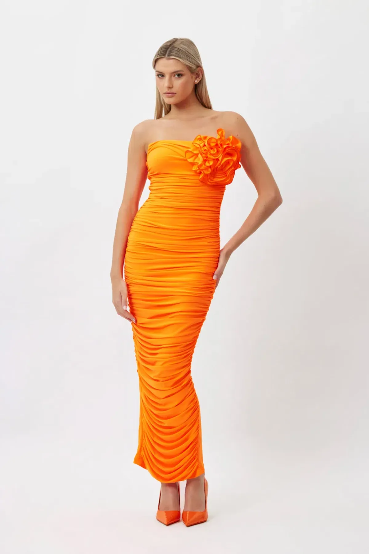 Bianca & Bridgett Tara Dress Orange Size 10 for rent on The Volte - main image