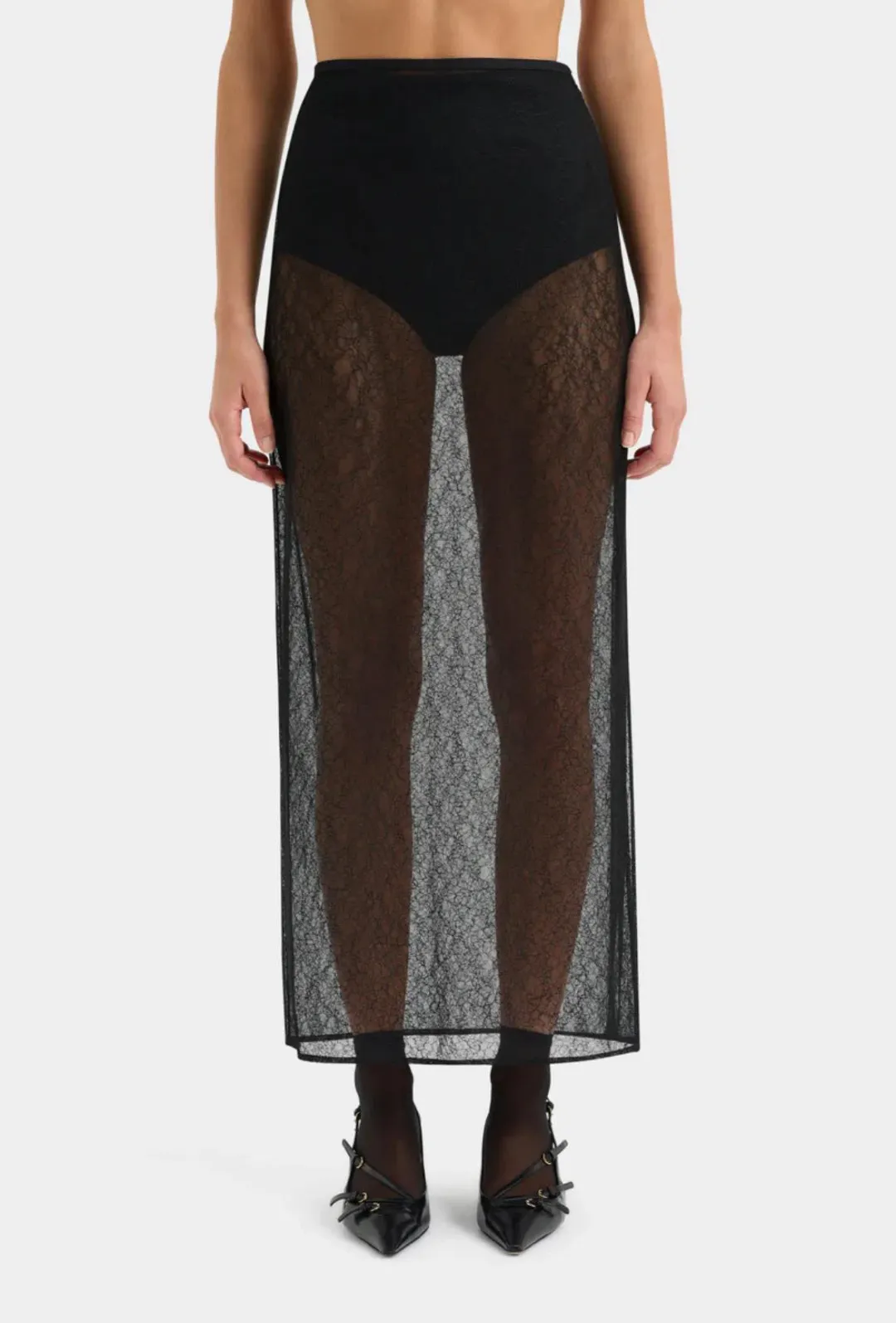 Sir the Label Dunya Bralette and Draped Skirt Set Black Size 1 / AU 8 for rent on The Volte - main image