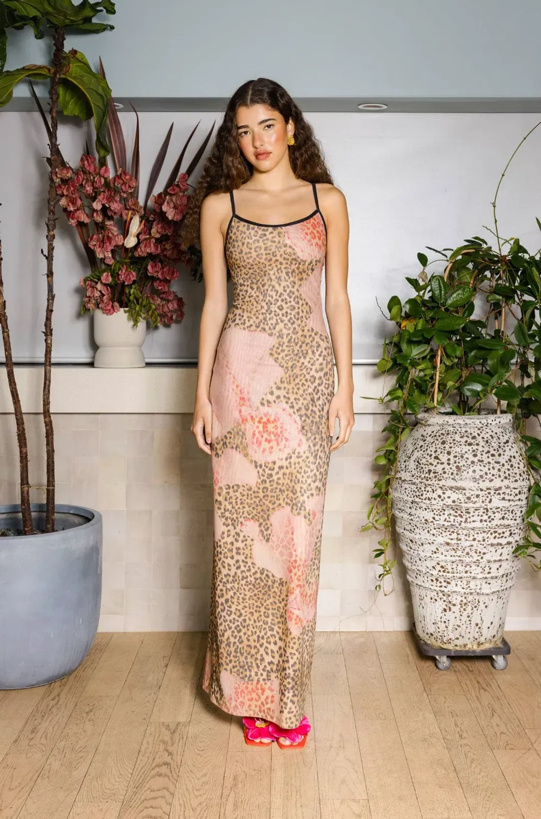 With Harper Lu Slip Dress Mesh Leopard Size S / AU 8 for rent on The Volte - main image