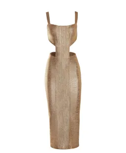 Alamour Label Chantall Midi Dress Gold Size XS/ AU 6 for rent on The Volte - image 4