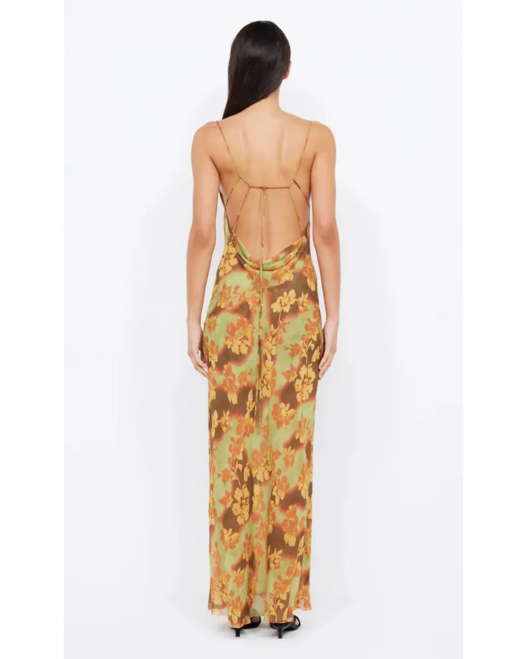 Bec & Bridge Drew Split Maxi Dress Hibiscus Patchwork AU 8 for rent on The Volte - main image
