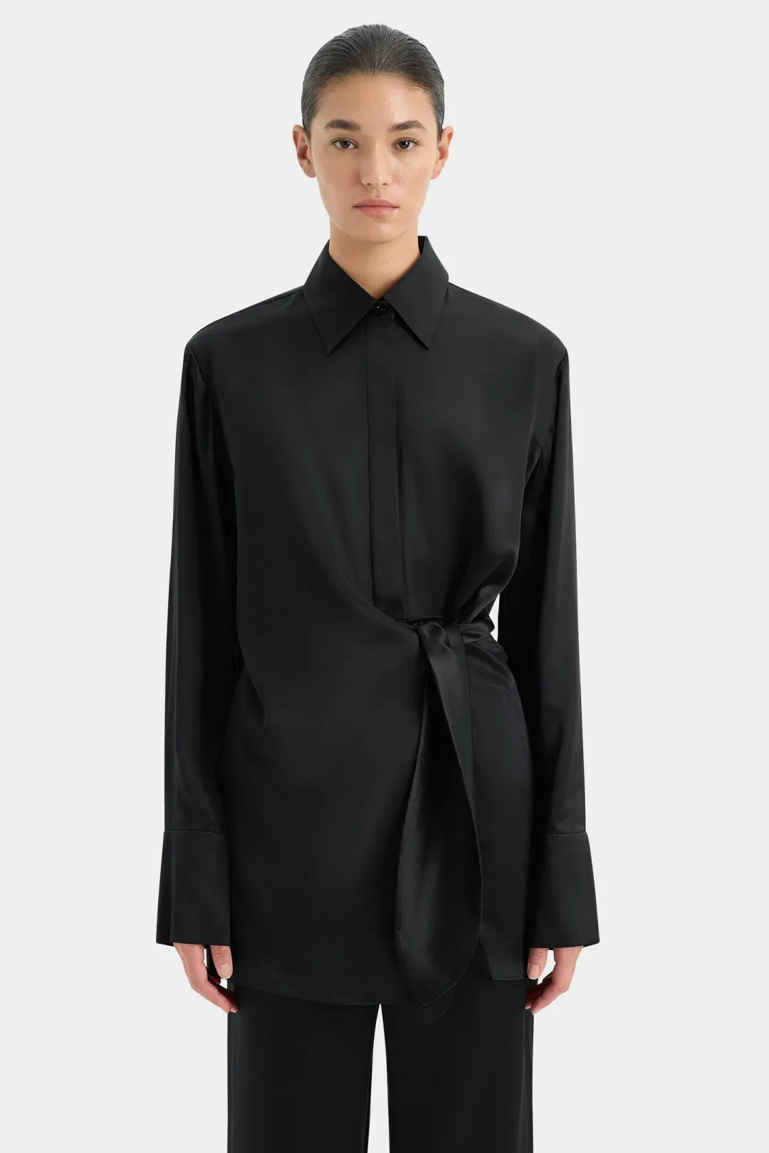 Sir the Label Sorrento Shirt Dress and Pant Set in Black Size AU 10 for rent on The Volte - main image