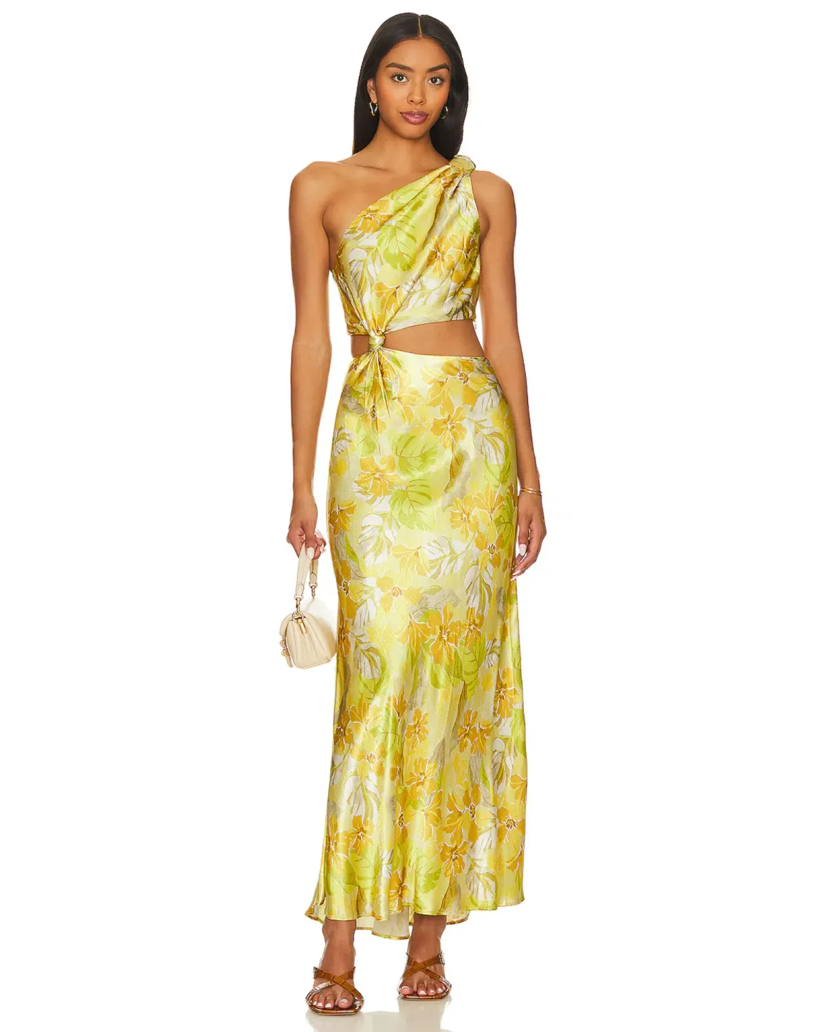 Bec & Bridge Harper One Shoulder Maxi Dress Citrus Floral AU 8 for rent on The Volte - main image