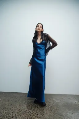 Sir the Label Depeche Balconette Gown in Dark Blue Size AU 10 for rent on The Volte - image 1