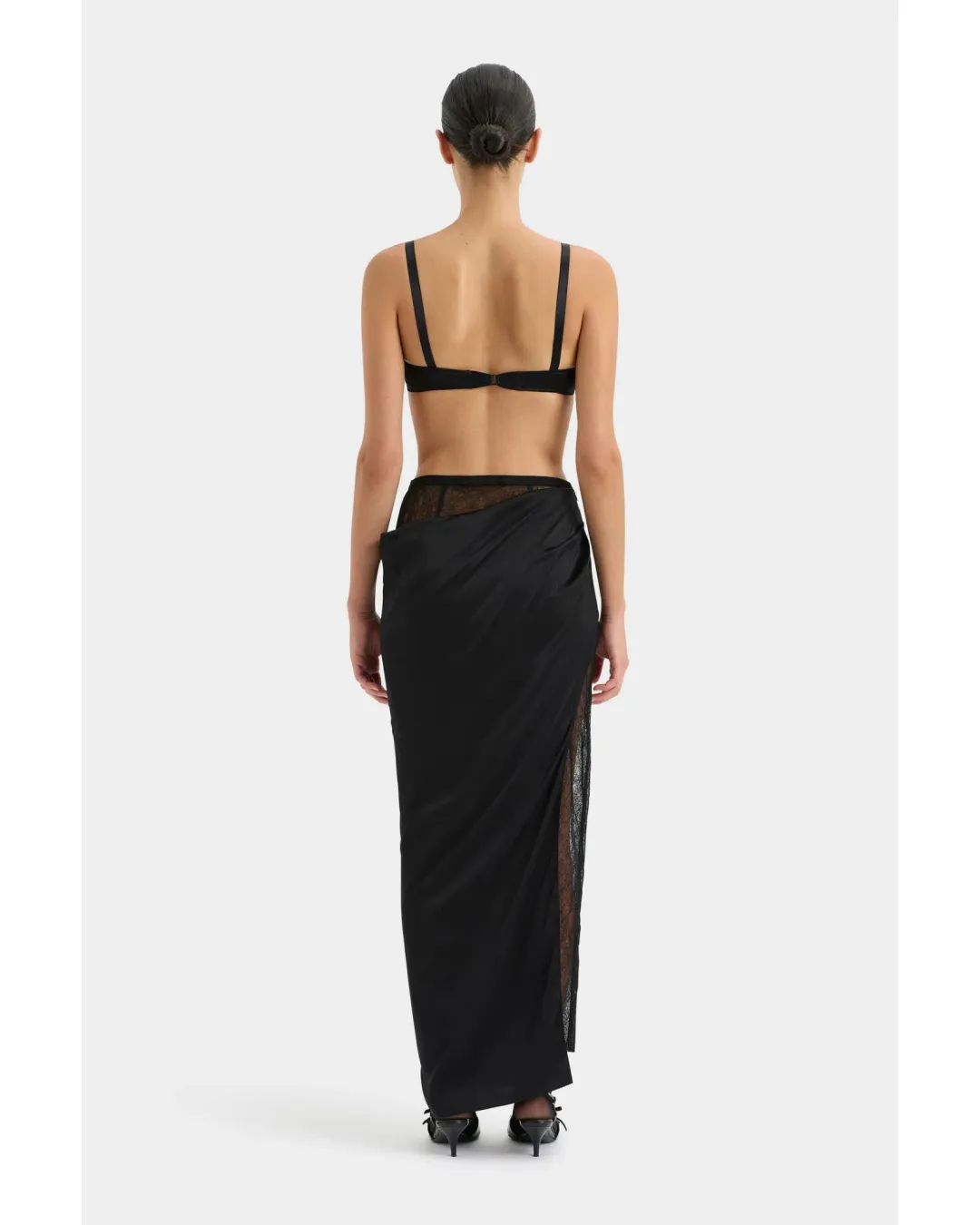 Sir The Label Dunya Skirt, Crop and Drape Cowl Top Set Black Size 0 / AU 6 for rent on The Volte - main image