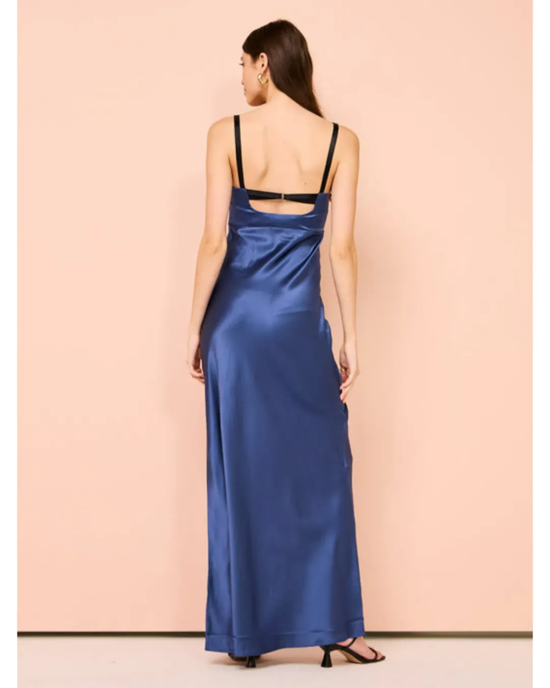 Sir The Label Depeche Balconette Gown In Dark Blue Size 1 / AU 8 for rent on The Volte - main image