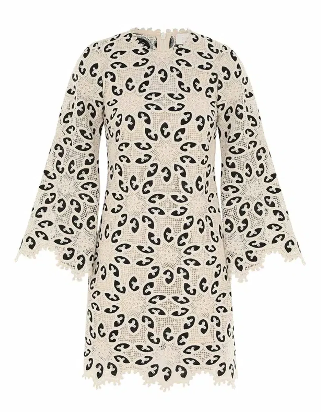 Zimmermann Ottie Lace Mini Dress in Cream/Black Size 0 / AU 8 for rent on The Volte - main image