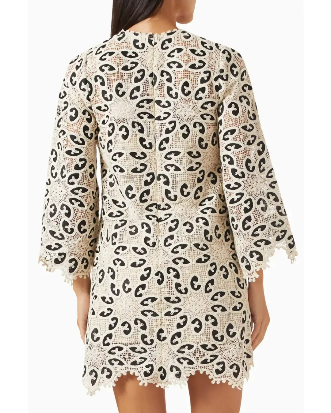 Zimmermann Ottie Lace Mini Dress in Cream/Black Size 0 / AU 8 for rent on The Volte - main image