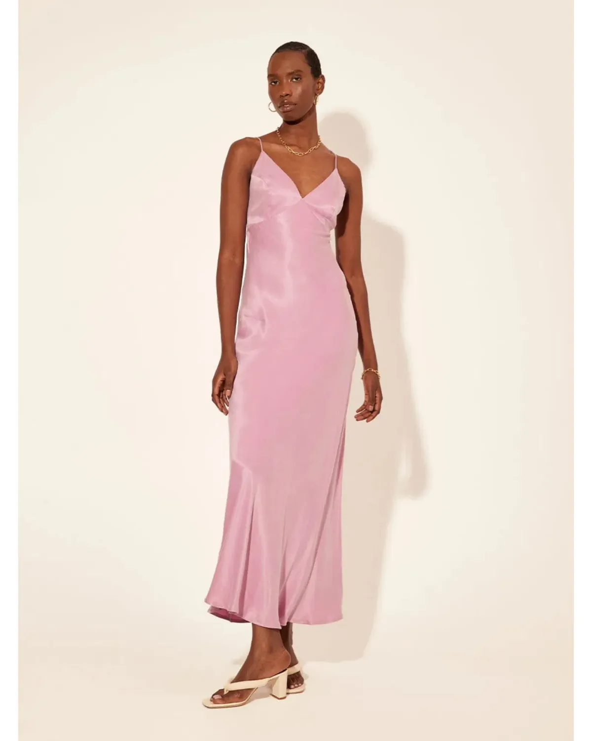 Kivari Bianca Slip Dress Pink Size AU 10 for rent on The Volte - main image