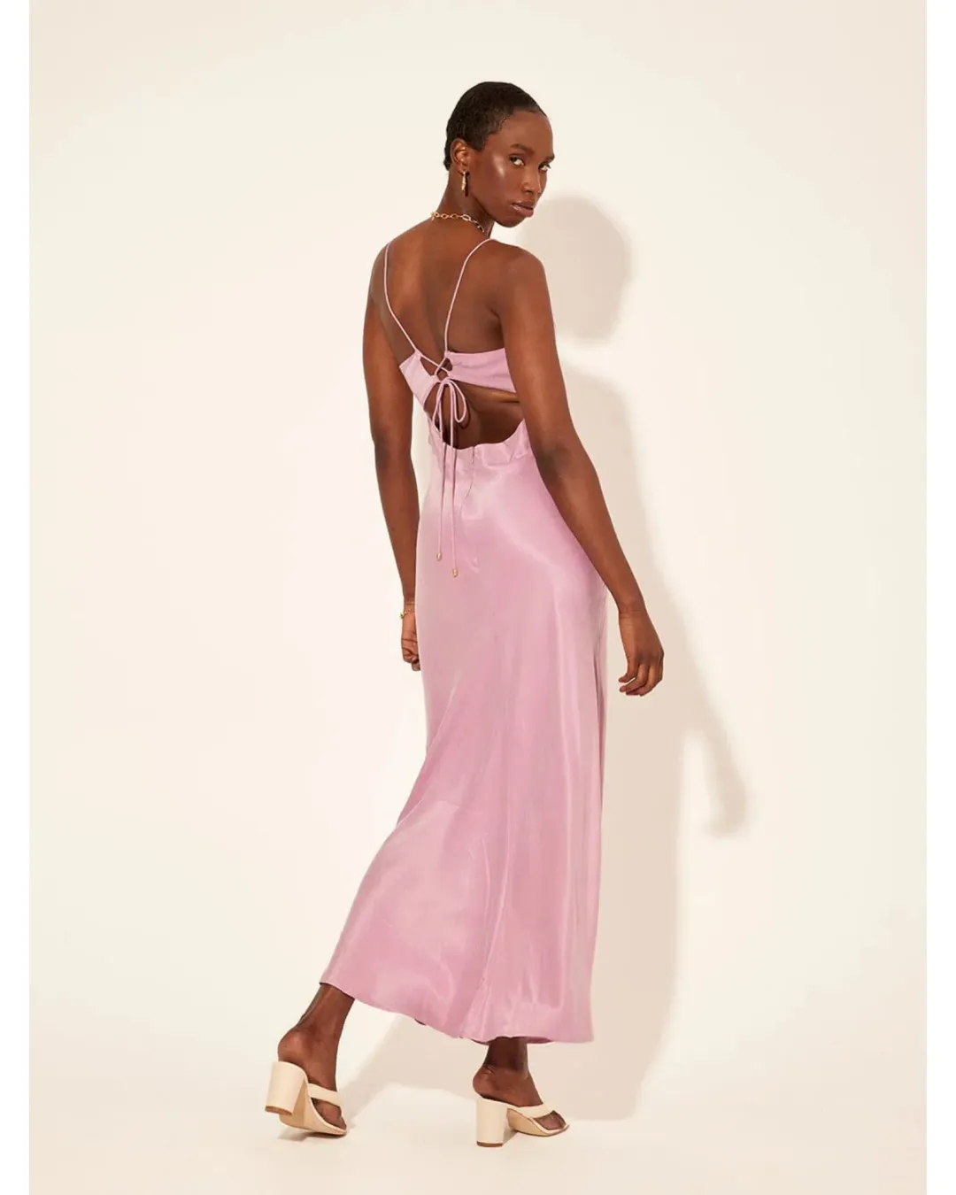 Kivari Bianca Slip Dress Pink Size AU 10 for rent on The Volte - main image