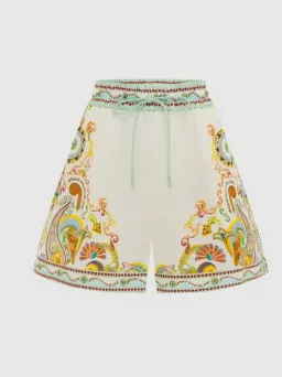 Pinball Linen Shirt and Short Set Multi Print Size 12 for rent on The Volte - image 4