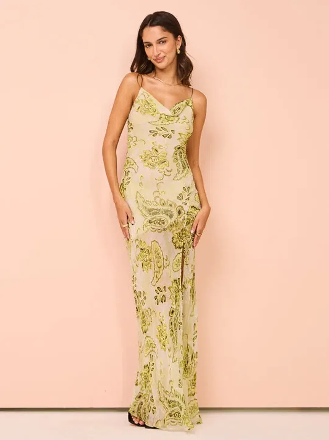 Bec & Bridge Lylou Maxi Dress Green Print Size 10 for rent on The Volte - main image