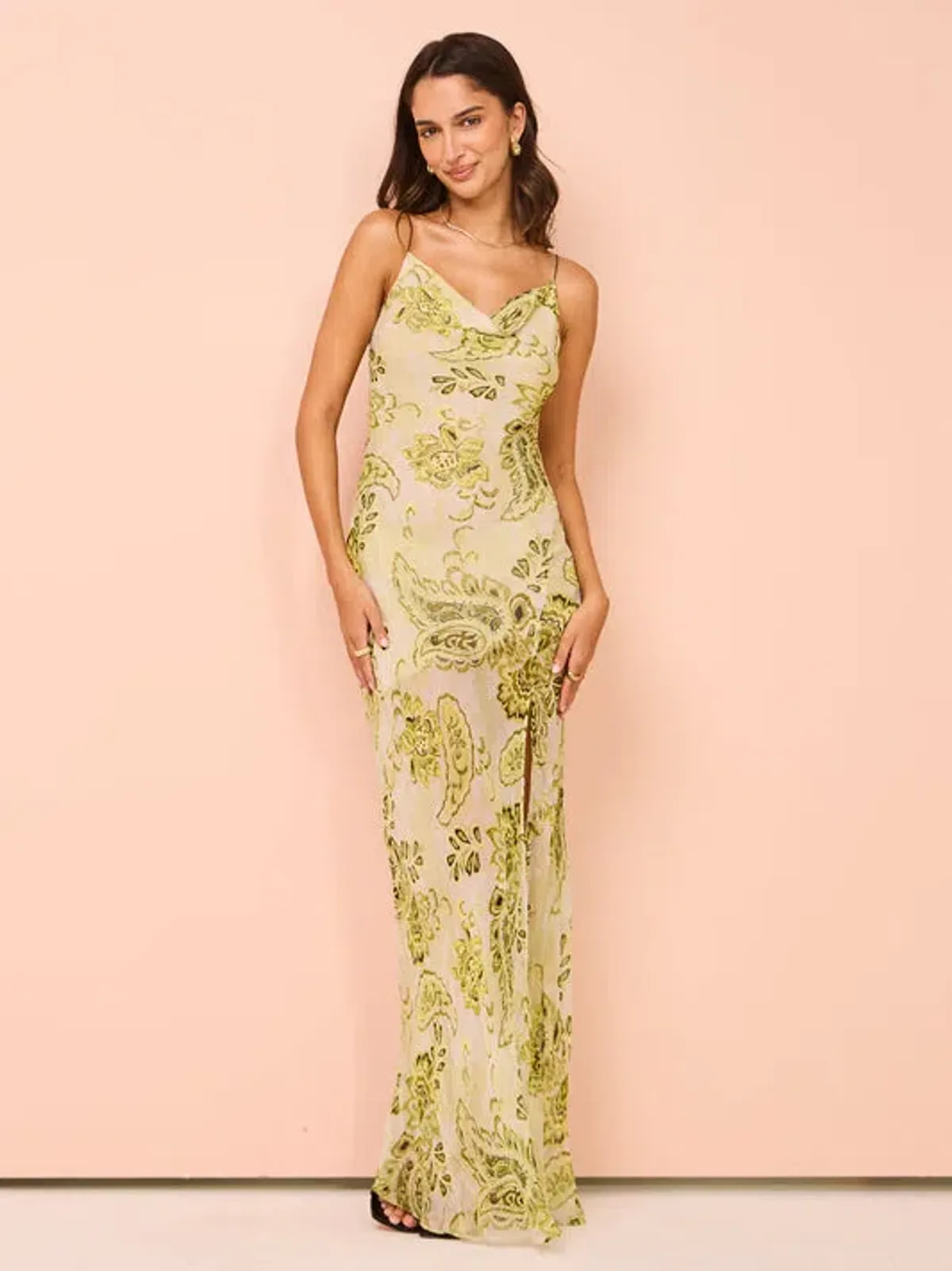 Bec & Bridge Lylou Maxi Dress Green Print Size 10 for rent on The Volte - main image