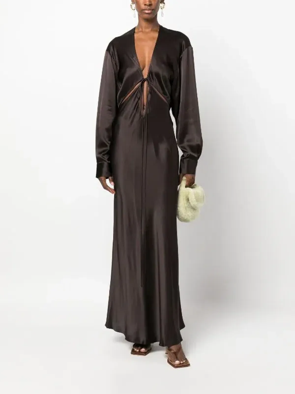 Christopher Esber Triquetra Gown Cocoa Size 8 for rent on The Volte - main image
