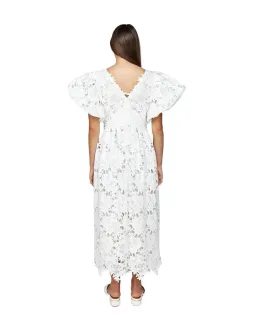 Leo Lin Jennifer V Neck Midi Dress White Size 14 for rent on The Volte - image 2