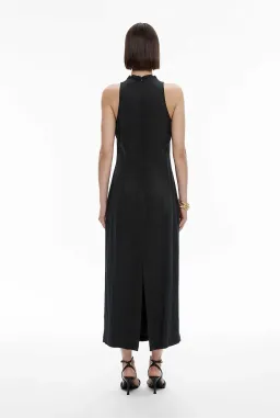 Witchery Cupro Cowl Neck Sleeveless Midi Dress Black Size 6 for rent on The Volte - image 3