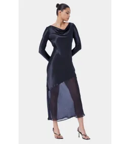 Ginia Asym Splice LS Dress Black Size 12 for rent on The Volte - image 1