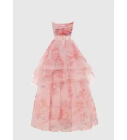 Leo Lin Josephine Tiered Gown Pink Size 10 for rent on The Volte - image 1