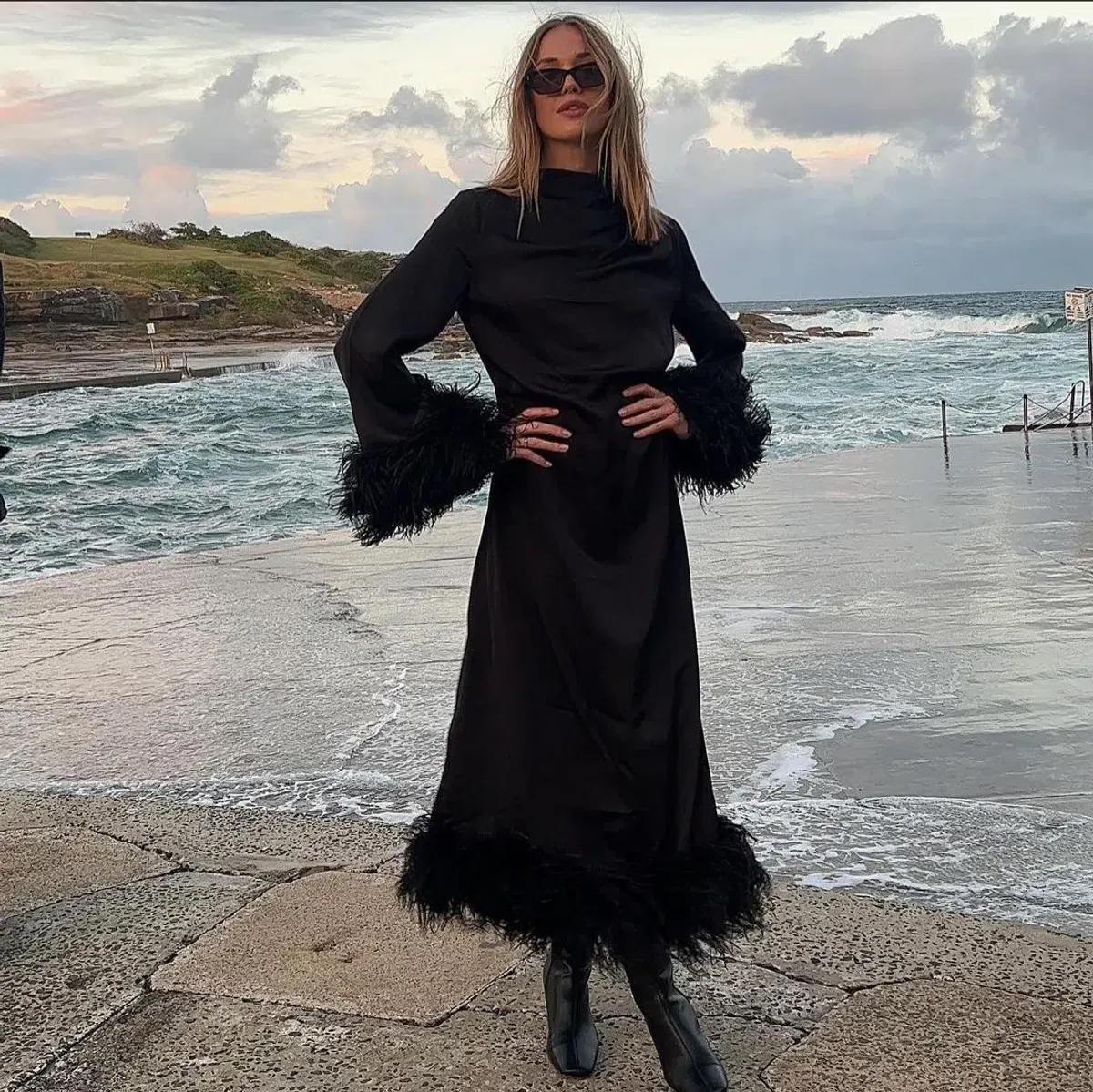 Rachel Gilbert Pietro Dress Black Size 1/AU8 for rent on The Volte - main image