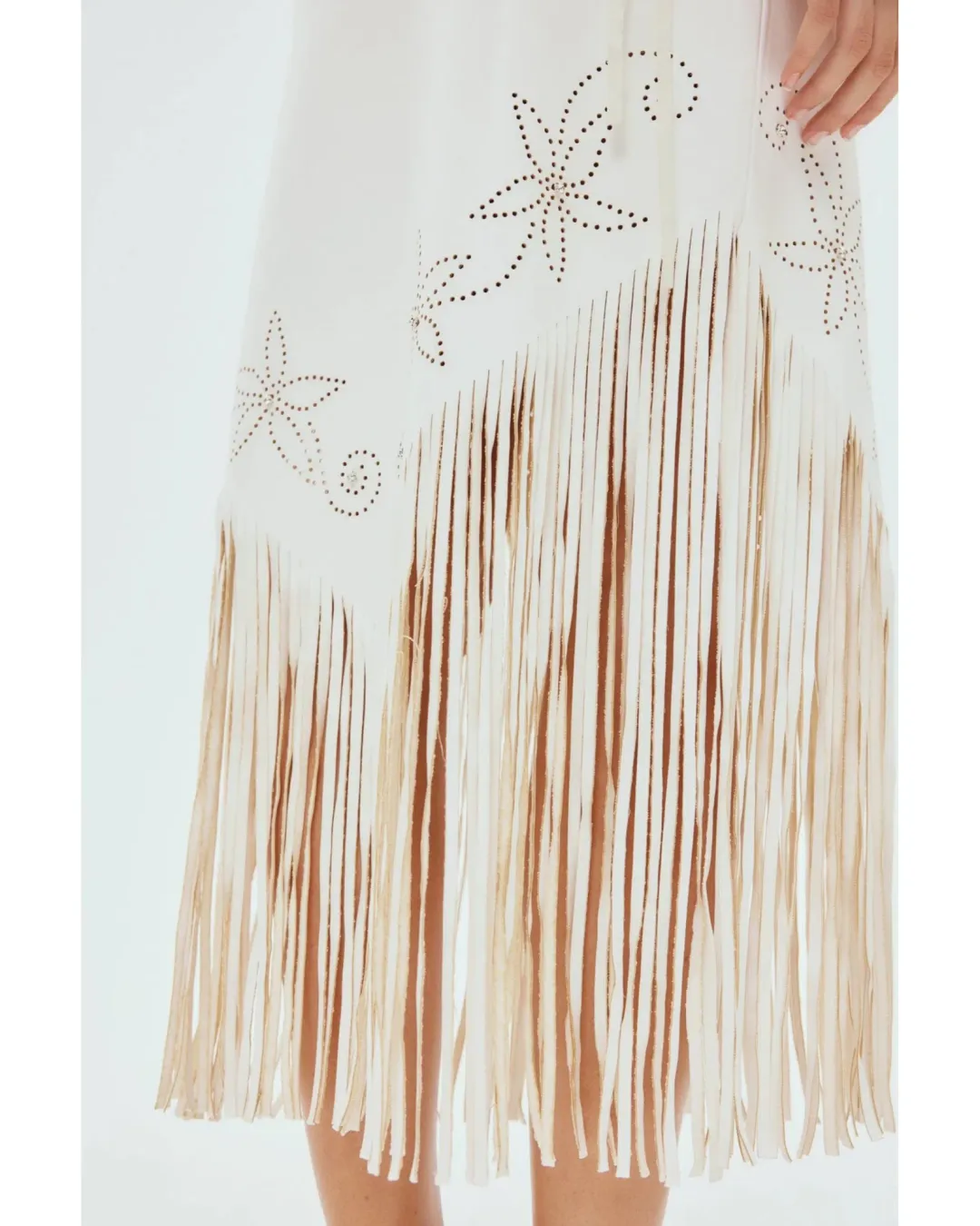Alemais Barbara Fringe Skirt in White Size AU 10 for rent on The Volte - main image