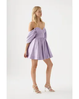 Aje Zorina Sweetheart Mini Dress in Lilac Size AU 8 for rent on The Volte - image 2